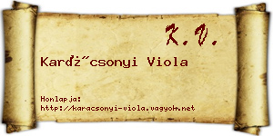 Karácsonyi Viola névjegykártya